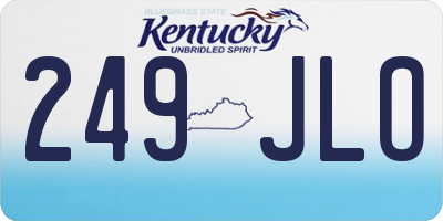 KY license plate 249JLO