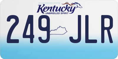 KY license plate 249JLR