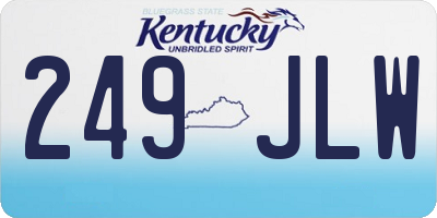 KY license plate 249JLW