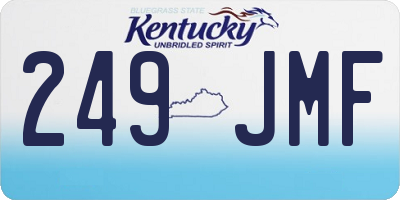 KY license plate 249JMF