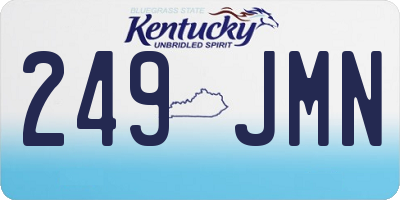 KY license plate 249JMN