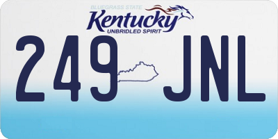 KY license plate 249JNL