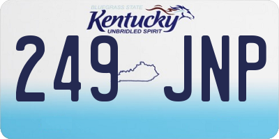 KY license plate 249JNP