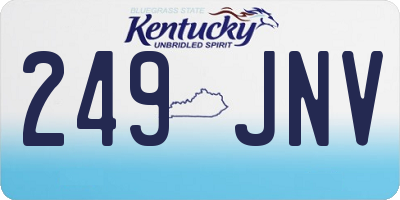 KY license plate 249JNV