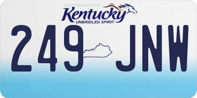 KY license plate 249JNW