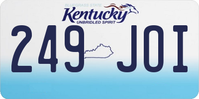 KY license plate 249JOI