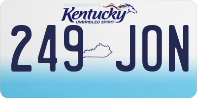 KY license plate 249JON
