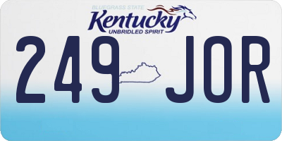 KY license plate 249JOR