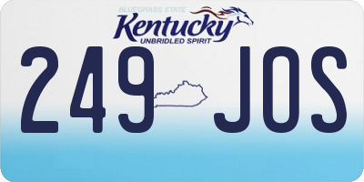 KY license plate 249JOS