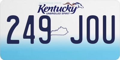 KY license plate 249JOU