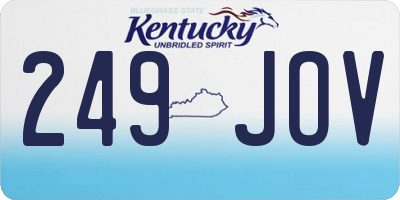 KY license plate 249JOV