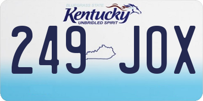 KY license plate 249JOX