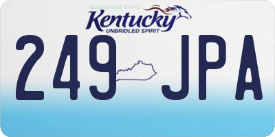 KY license plate 249JPA