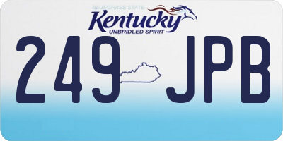KY license plate 249JPB