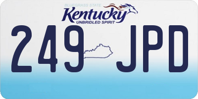 KY license plate 249JPD