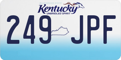 KY license plate 249JPF