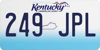 KY license plate 249JPL