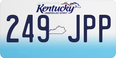 KY license plate 249JPP