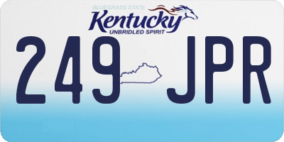 KY license plate 249JPR