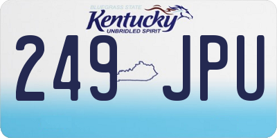 KY license plate 249JPU
