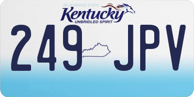 KY license plate 249JPV
