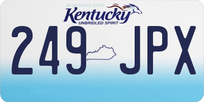 KY license plate 249JPX