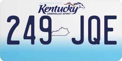 KY license plate 249JQE