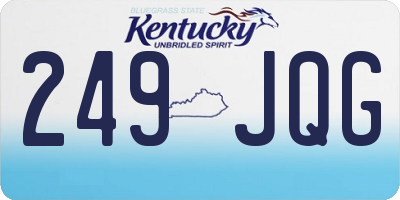 KY license plate 249JQG