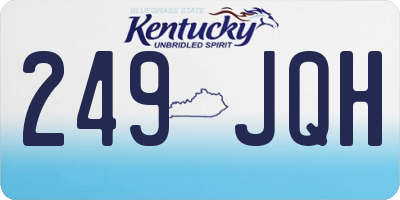 KY license plate 249JQH