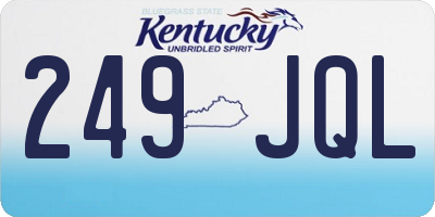 KY license plate 249JQL