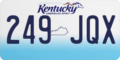 KY license plate 249JQX