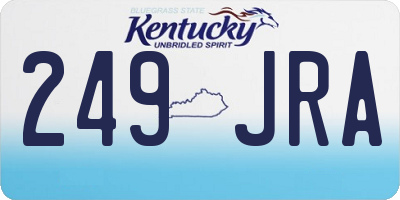 KY license plate 249JRA