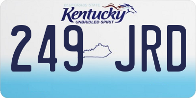 KY license plate 249JRD