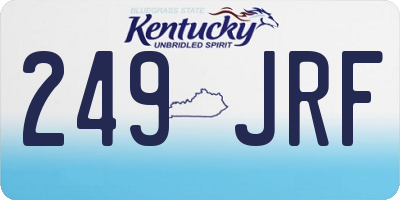 KY license plate 249JRF