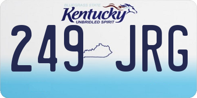 KY license plate 249JRG