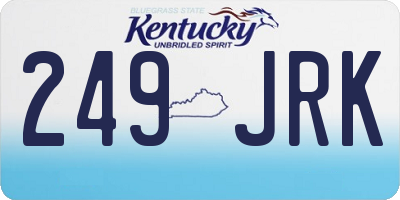KY license plate 249JRK