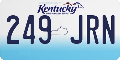 KY license plate 249JRN