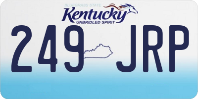 KY license plate 249JRP