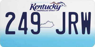 KY license plate 249JRW