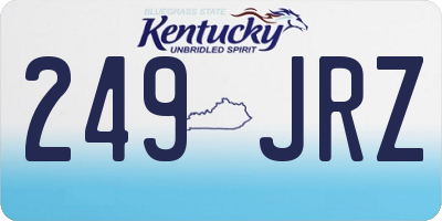 KY license plate 249JRZ