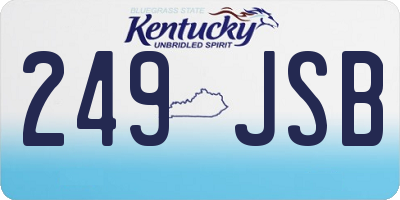 KY license plate 249JSB
