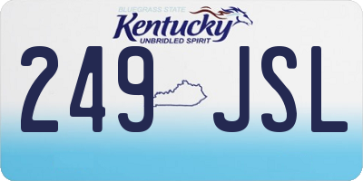 KY license plate 249JSL
