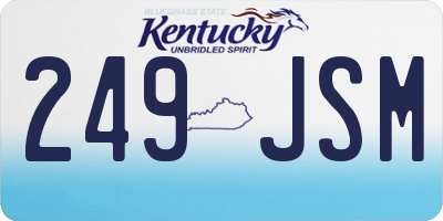 KY license plate 249JSM
