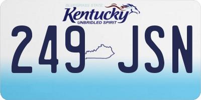 KY license plate 249JSN