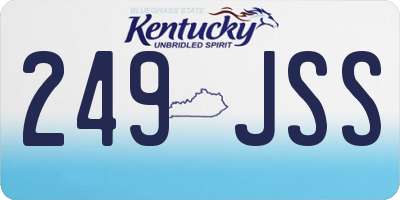 KY license plate 249JSS