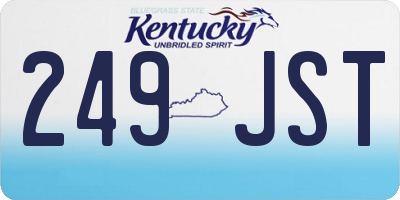KY license plate 249JST