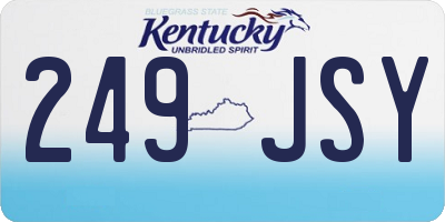 KY license plate 249JSY