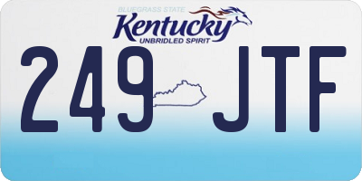 KY license plate 249JTF