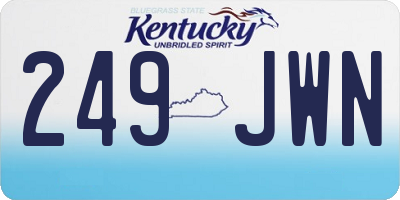 KY license plate 249JWN