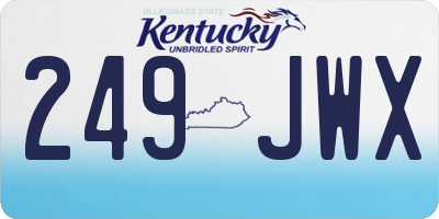 KY license plate 249JWX